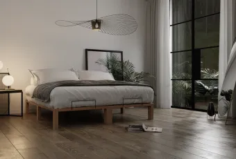 Gigapur G56 Massivholzbett 160x200 cm | Doppelbett Kiefer massiv naturbelassen | Inkl. Lattenrost & Matratzenbügel | Fußhöhe 25 cm  200 | 160 | Fuß 25cm Rahmen 4cm Gesamt 29cm